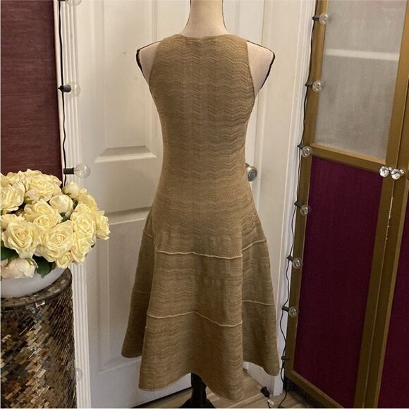 Ralph Lauren black label Elegant Tan Dress with Cardigan, L - Picture 8 of 14